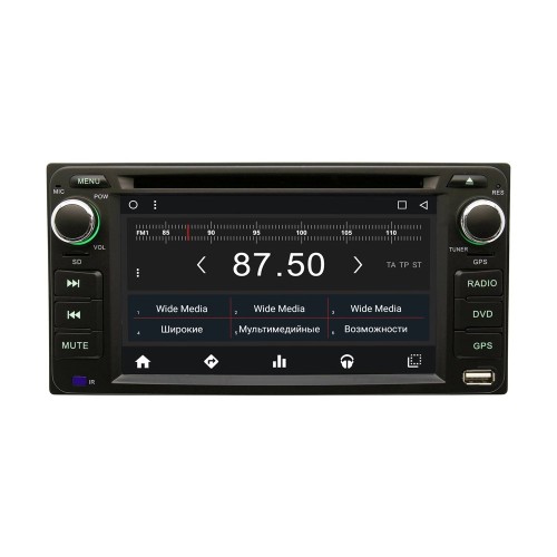 Штатная магнитола Toyota, Daihatsu универсальная 200 x 100 мм Wide Media WM-VS6A100NB-1/16