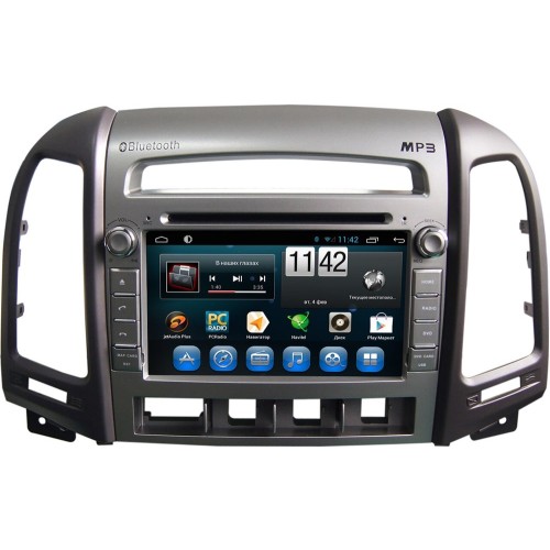 Штатная магнитола CarMedia KR-7031-3-T8 Hyundai Santa Fe II 2006-2010 (3 кнопки) на Android 9.0