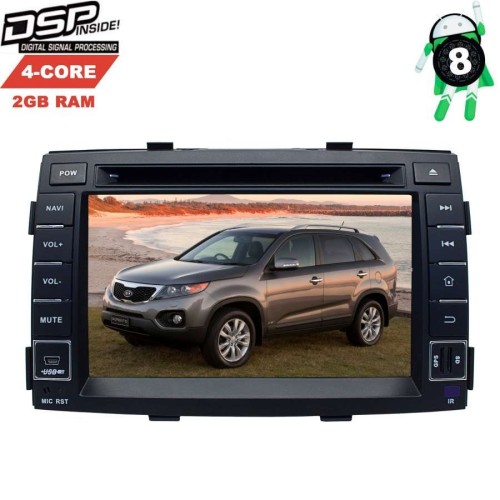 ШТАТНАЯ МАГНИТОЛА KIA SORENTO ДО 2013 ГОДА LETRUN 2867 7 ДЮЙМОВ ANDROID 8.X ЗВУКОВОЙ ПРОЦЕССОР DSP