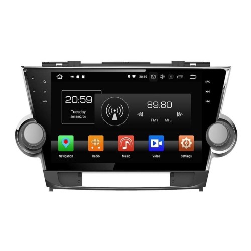 Штатная магнитола CarMedia KD-1037-P5 для Toyota Highlander (2007-2013) U40 на Android 9.0