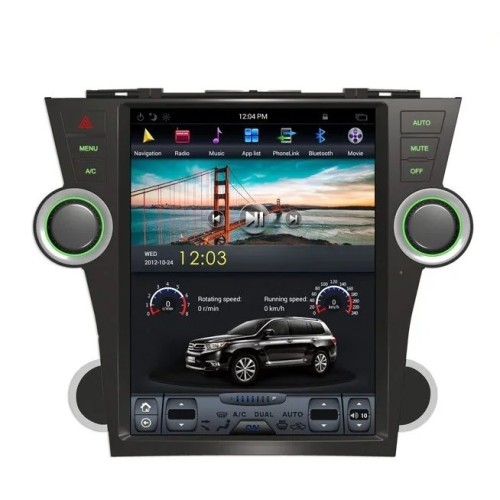 Магнитола Тесла CarMedia ZF-1225-DSP Tesla-Style для Toyota Highlander 2007-2013 U40 на Android 9.0
