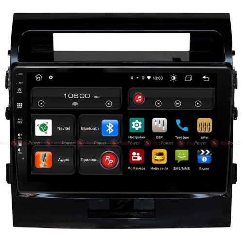 Штатная магнитола Redpower 61200 для Toyota Land Cruiser 200 2007-2014 (глянцевая рамка) на Android 10.0