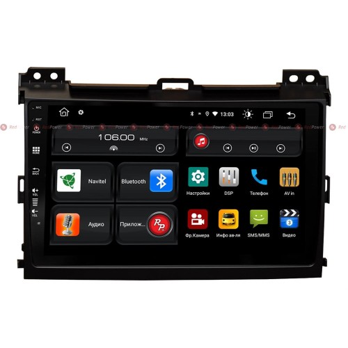 Штатная магнитола Redpower 61182 для Toyota Land Cruiser Prado 120 (2002-2009) на Android 10.0