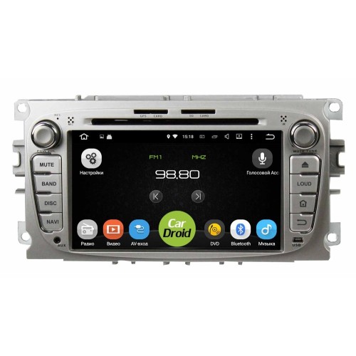 Штатная магнитола Roximo CarDroid RD-1702DS Ford Focus 2, Mondeo (Android 9.0) серебро,DSP