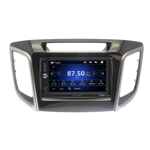 Магнитола в штатное место Hyundai Creta, IX25 2016-2019 Wide Media DV-JM7120 черный лак