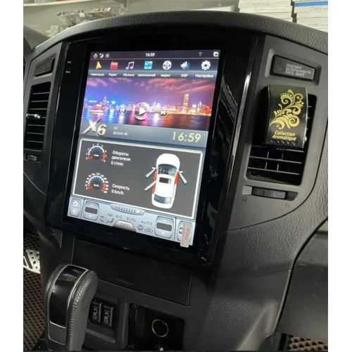 Магнитола Тесла CarMedia ZF-1302-DSP Tesla-Style для Mitsubishi Pajero IV 2006-2018 на Android 9.0
