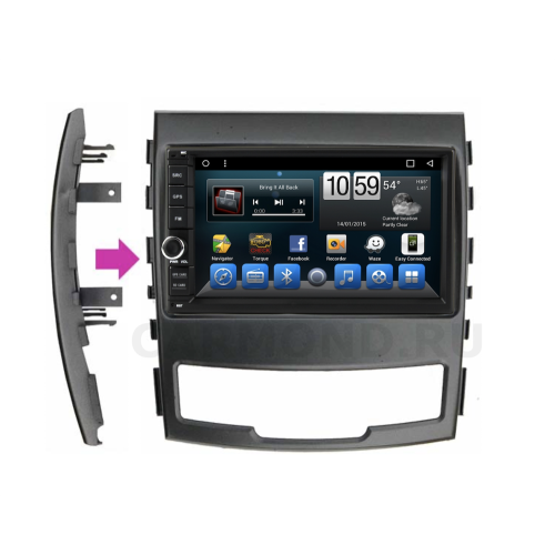 Штатная магнитола CarMedia (KR-7141-RSY-N04) для SsangYong Actyon II 2010-2013 на Android 9.0
