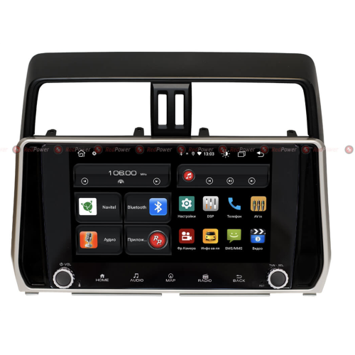 Штатная магнитола Redpower 61365 KNOB для Toyota Land Cruiser Prado 150 2017-2020 на Android 10.0