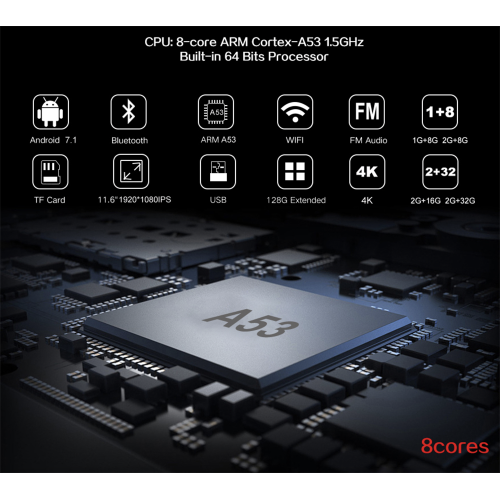 Монитор подвесной на подголовник Parafar Tech116N Android 9.0 экран 11,6 дюйма, 2Гб+16Гб DDR4