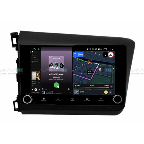 Штатная магнитола VAYCAR 10V4R 4/64 ГБ крутилки для Honda Civic 2012-2015 на Android 10.0
