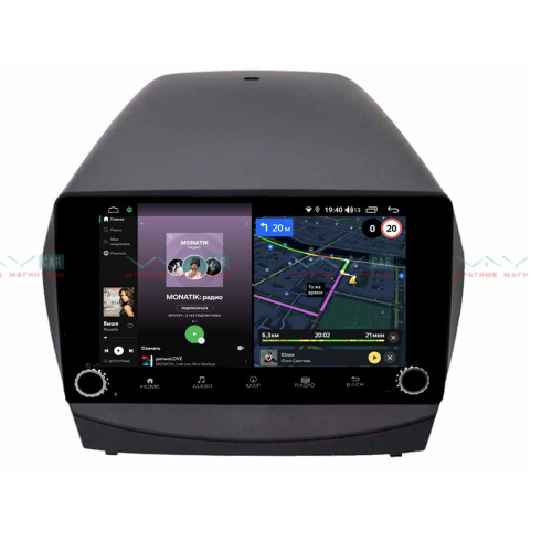 Штатная магнитола VAYCAR 10V4R 4/64 ГБ крутилки для Hyundai ix35, Tucson II 2010-2015 на Android 10.0
