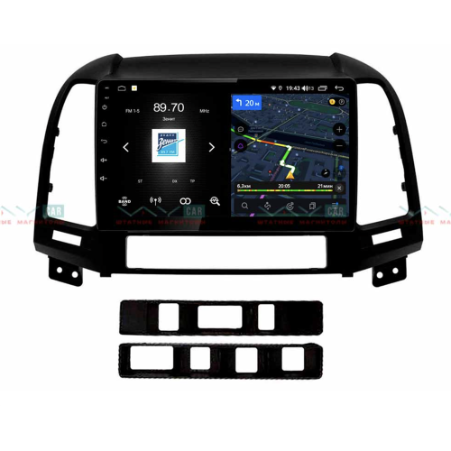 Штатная магнитола VAYCAR 09V4 4/64 ГБ для Hyundai Santa Fe III 2005-2012 на Android 10.0
