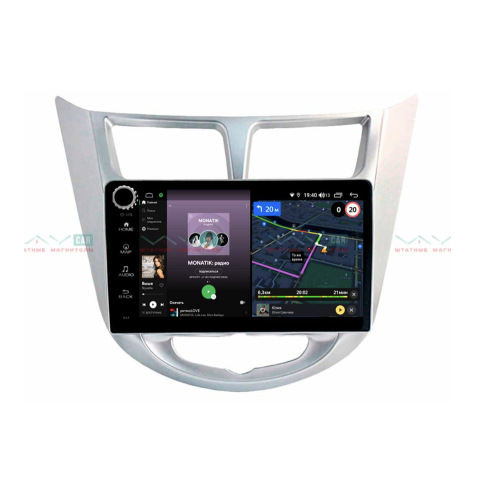Штатная магнитола VAYCAR 09V4R 4/64 ГБ крутилки для Hyundai Solaris I 2011-2017 на Android 10.0
