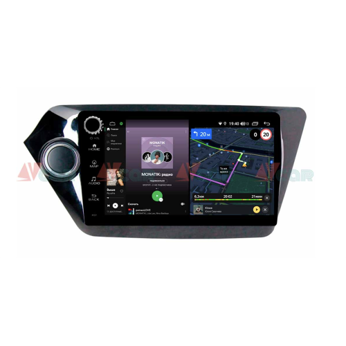 Штатная магнитола VAYCAR 09V4R 4/64 ГБ крутилки для Kia Rio III 2011-2017 на Android 10.0