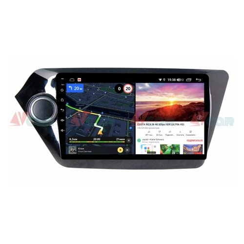 Штатная магнитола VAYCAR 09V6 6/128 ГБ для Kia Rio III 2011-2017 на Android 10.0