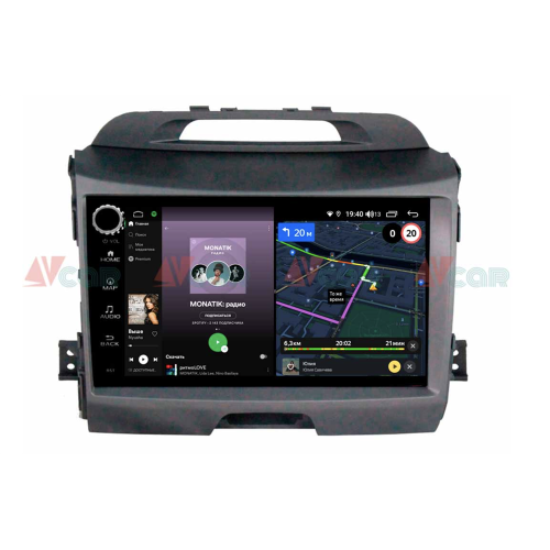 Штатная магнитола VAYCAR 09V4R 4/64 ГБ крутилки для KIA Sportage III 2010-2016 на Android 10.0
