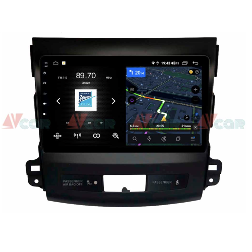 Штатная магнитола VAYCAR 09V4 4/64 ГБ для Peugeot 4007 2007-2012 на Android 10.0