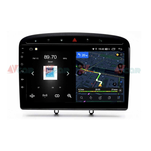 Штатная магнитола VAYCAR 09V4 4/64 ГБ для Peugeot 308 I 2007-2015, 408 2012-2017 на Android 10.0