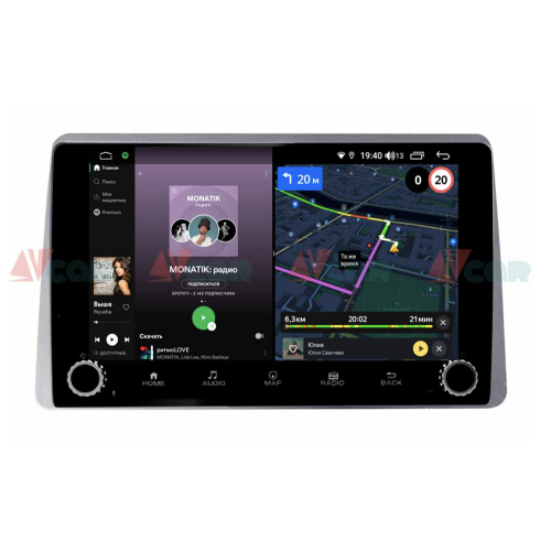 Штатная магнитола VAYCAR 10V4R 4/64 ГБ крутилки для Renault Duster 2020+ на Android 10.0