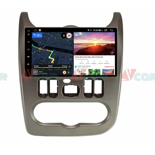 Штатная магнитола VAYCAR 09V6 6/128 ГБ для Renault Logan 2010-2013, Sandero I 2009-2014 на Android 10.0