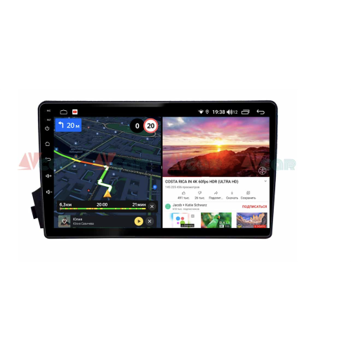 Штатная магнитола VAYCAR 09V6 6/128 ГБ для Ssang Yong Kyron 2005-2015 на Android 10.0