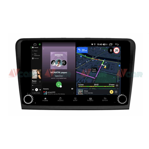 Штатная магнитола VAYCAR 10V4R 4/64 ГБ крутилки для Skoda Superb II (B6) 2008-2015 на Android 10.0