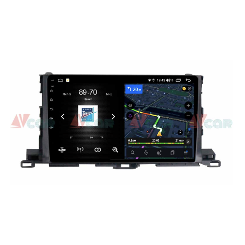 Штатная магнитола VAYCAR 10V4 4/64 ГБ для Toyota Highlander (U50) 2014-2019 на Android 10.0