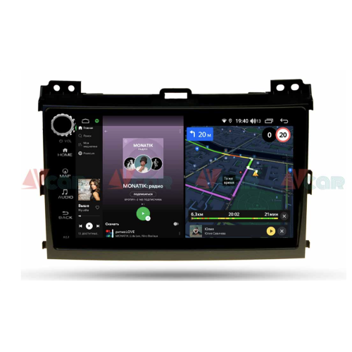 Штатная магнитола VAYCAR 09V4R 4/64 ГБ крутилки для Toyota Land Cruiser Prado 120 2002-2009 на Android 10.0