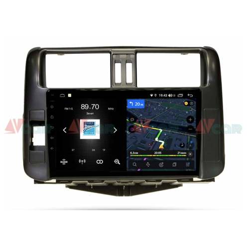 Штатная магнитола VAYCAR 09V4 4/64 ГБ для Toyota Land Cruiser Prado 150 2009-2013 на Android 10.0
