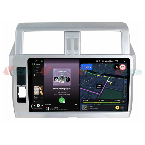 Штатная магнитола VAYCAR 10V4R 4/64 ГБ крутилки для Toyota Land Cruiser Prado 150 2013-2017 на Android 10.0