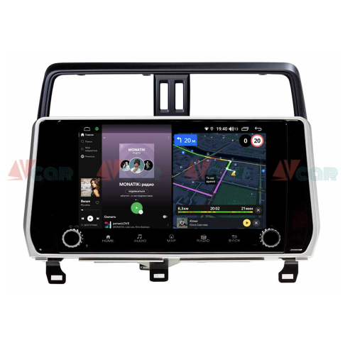 Штатная магнитола VAYCAR 10V4R 4/64 ГБ крутилки для Toyota Land Cruiser Prado 150 2017-2020 на Android 10.0