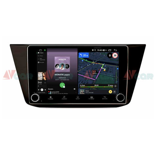 Штатная магнитола VAYCAR 10V4R 4/64 ГБ крутилки для Volkswagen Tiguan 2016+ на Android 10.0