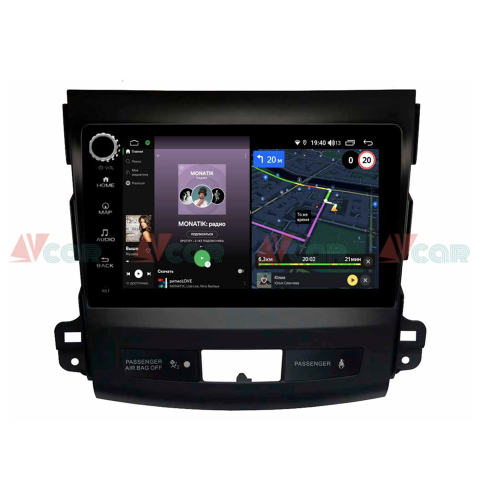 Штатная магнитола VAYCAR 09V4R 4/64 ГБ крутилки для Mitsubishi Outlander II (XL) 2006-2012 на Android 10.0