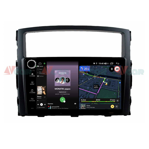 Штатная магнитола VAYCAR 09V4R 4/64 ГБ крутилки для Mitsubishi Pajero IV 2006-2019 на Android 10.0