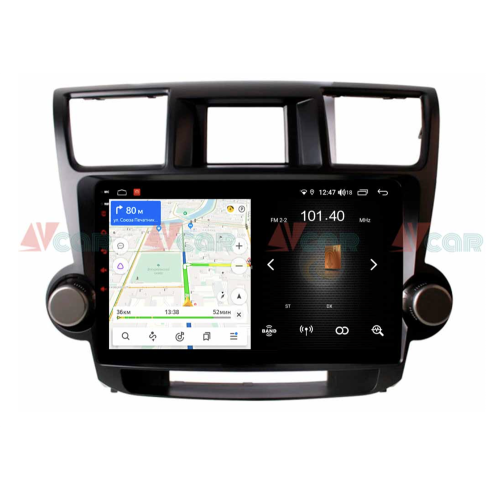 Штатная магнитола VAYCAR 10L 2/16 ГБ для Toyota Highlander (U40) 2007-2013 на Android 8.1