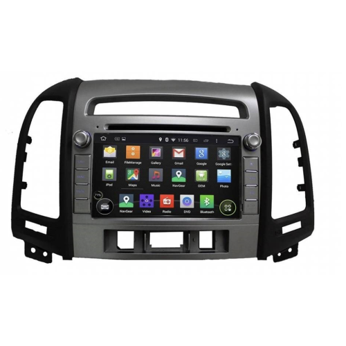 Штатная магнитола CarMedia KD-7021-P6 для Hyundai Santa Fe 2006-2010 (3 отверстия под кнопки) на Android 10.0