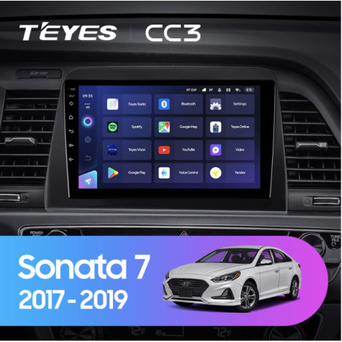 Штатная магнитола Teyes CC3 4/64 ГБ для Hyundai Sonata VII (LF) 2017-2019 на Android 10.0