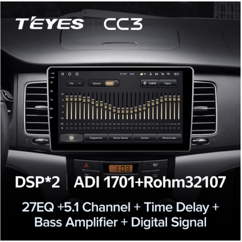 Штатная магнитола Teyes CC3 3/32 GB для SsangYong Actyon, Korando 2010-2013 на Android 10.0
