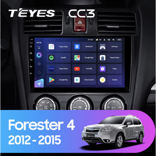 Штатная магнитола Teyes CC3 3/32 GB для Subaru Forester IV 2013-2014, Impreza IV 2012-2017 на Android 10.0