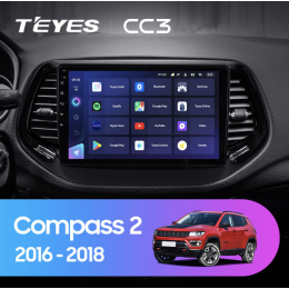Штатная магнитола Teyes CC3 4/64 ГБ для Jeep Compass II 2017-2024 на Android 10.0