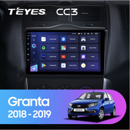Штатная магнитола Teyes CC3 4/64 ГБ для LADA Granta Cross 2018-2025 на Android 10.0