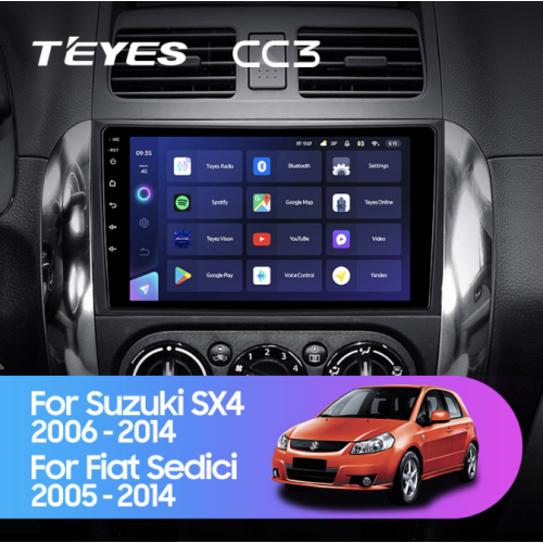 Штатная магнитола Teyes CC3 4/64 ГБ для Suzuki SX4 I 2006-2014 на Android 10.0