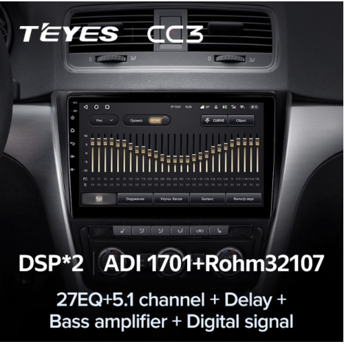 Штатная магнитола Teyes CC3 3/32 GB для Skoda Yeti 5L 2009-2014 на Android 10.0
