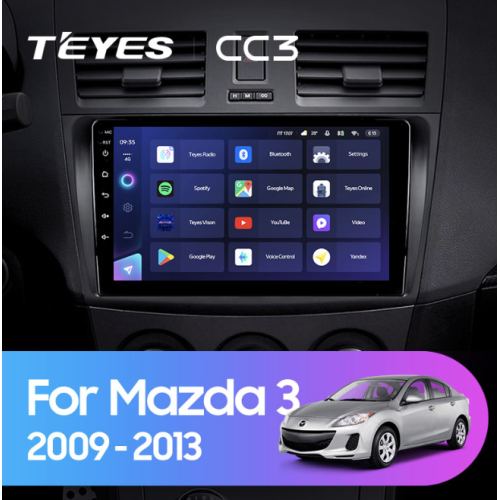 Штатная магнитола Teyes CC3 3/32 GB для Mazda 3 (BL) 2009-2013 на Android 10.0