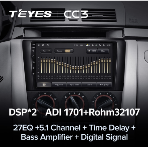 Штатная магнитола Teyes CC3 4/64 ГБ для Mazda 3 BK 2003-2009 на Android 10.0