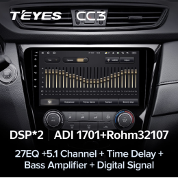 Штатная магнитола Teyes CC3 3/32 GB для Nissan Qashqai II, X-Trail III (T32) 2015-2019 кондиционер на Android 10.0