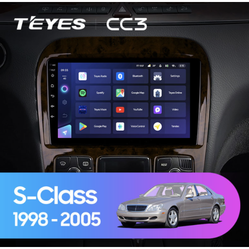 Штатная магнитола Teyes CC3 3/32 GB для Mercedes Benz S-class (W220) 1998-2005 на Android 10.0