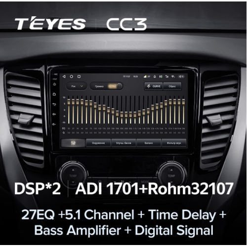 Штатная магнитола Teyes CC3 3/32 GB для Mitsubishi Pajero Sport III 2015-2021 на Android 10.0