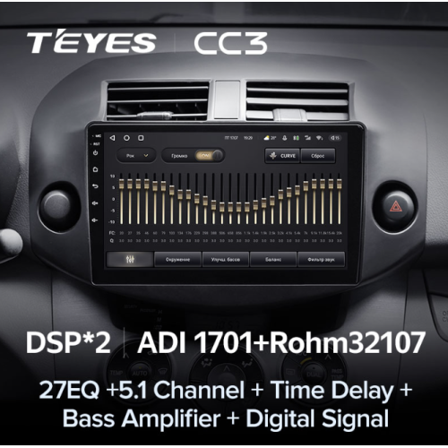 Штатная магнитола Teyes CC3 4/64 ГБ для Toyota RAV4 (XA30) 2006-2013 на Android 10.0