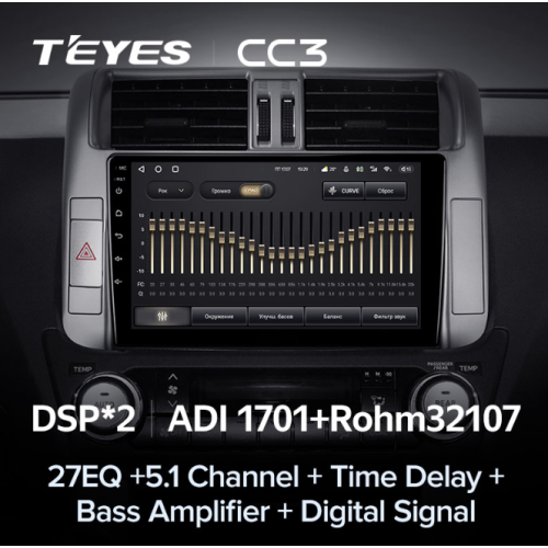 Штатная магнитола Teyes CC3 4/64 ГБ для Toyota Land Cruiser Prado 150 2009-2013 на Android 10.0